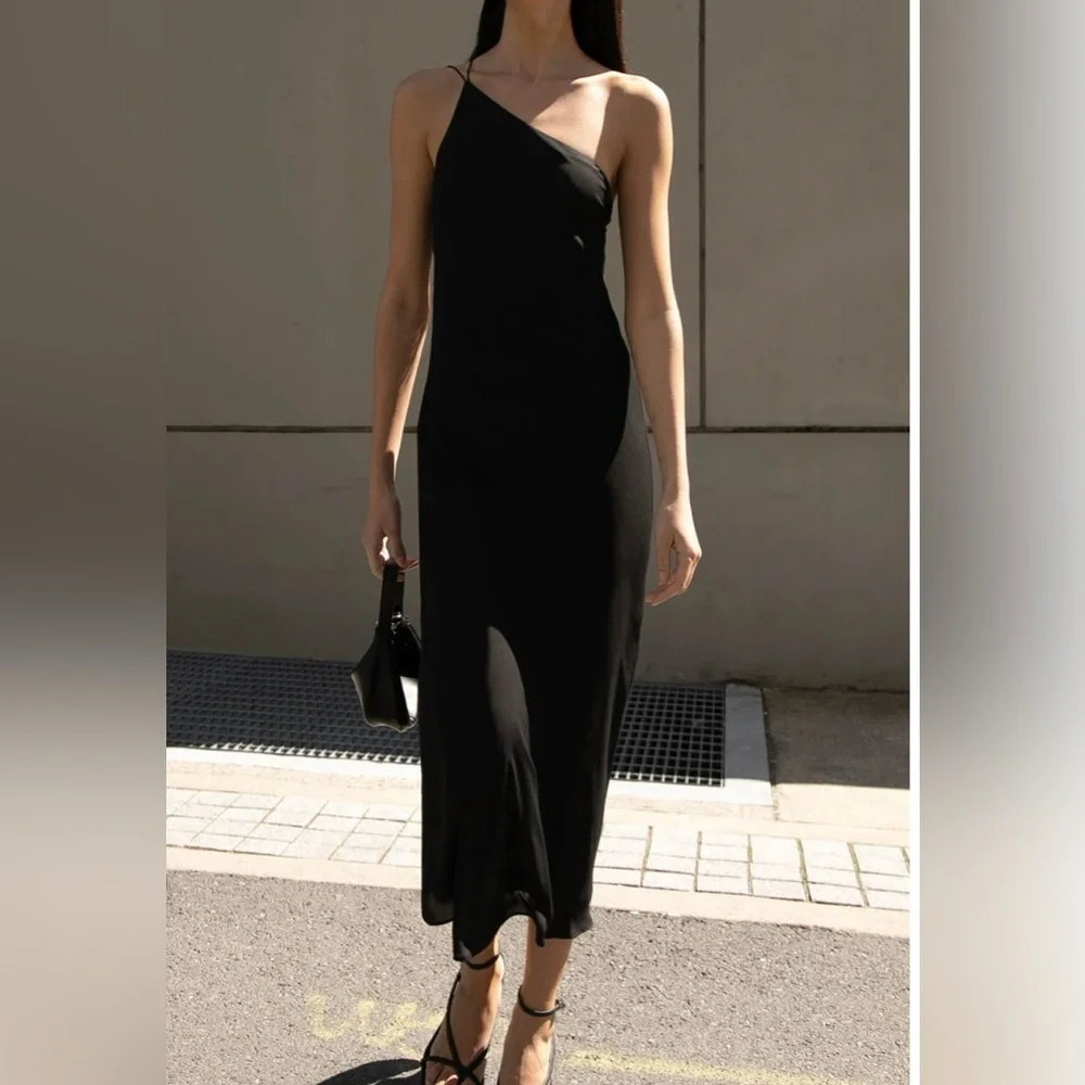 Sleek and Stylish Black Maxi Dress - Picture 1 of 7